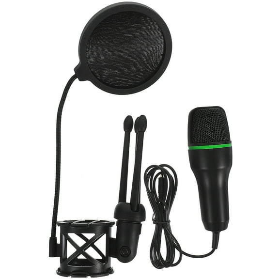 Masteelf 1 Set Gaming Microphone Condenser Mic for Computer with Noise Reduction (Black)