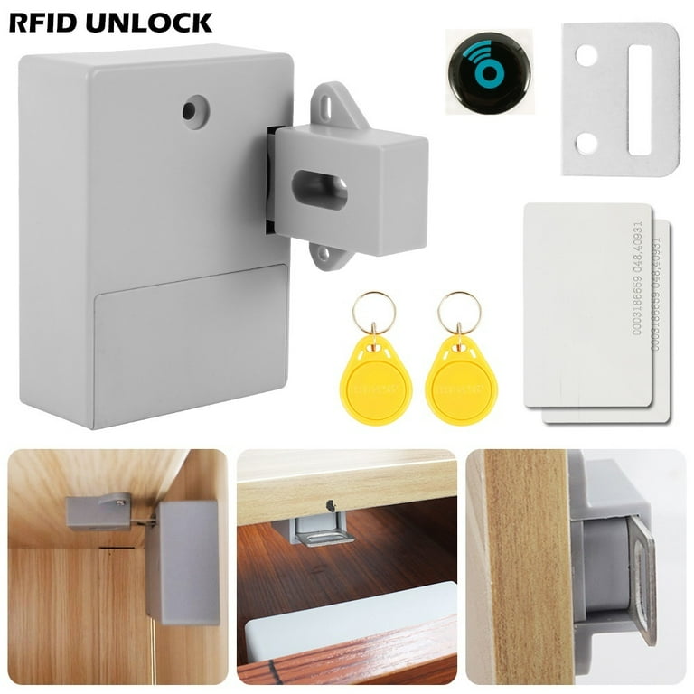 Punch-free Cabinet Door Bolt Locker with Key Drawer Lock Security  Combination Double Door Lock for Office Box Furniture Hardware