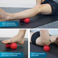 thumbnail image 2 of Pelota de masaje con pinchos, pelota de masaje con forma de erizo de 9 cm y rodillo de masaje para pies de 15 cm, juego de pelotas de masaje - rojo, 2 of 4