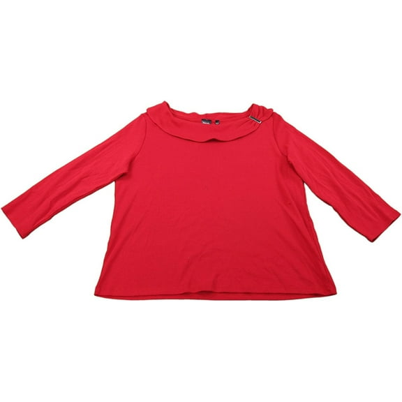 Rafaella Ladies Size XX-Large 3/4 Sleeve Blouse, Ruby
