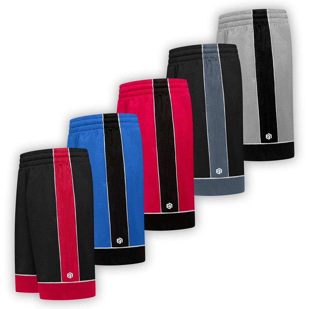 Men's Premium Active Athletic Performance Shorts with Pockets 5 Pack