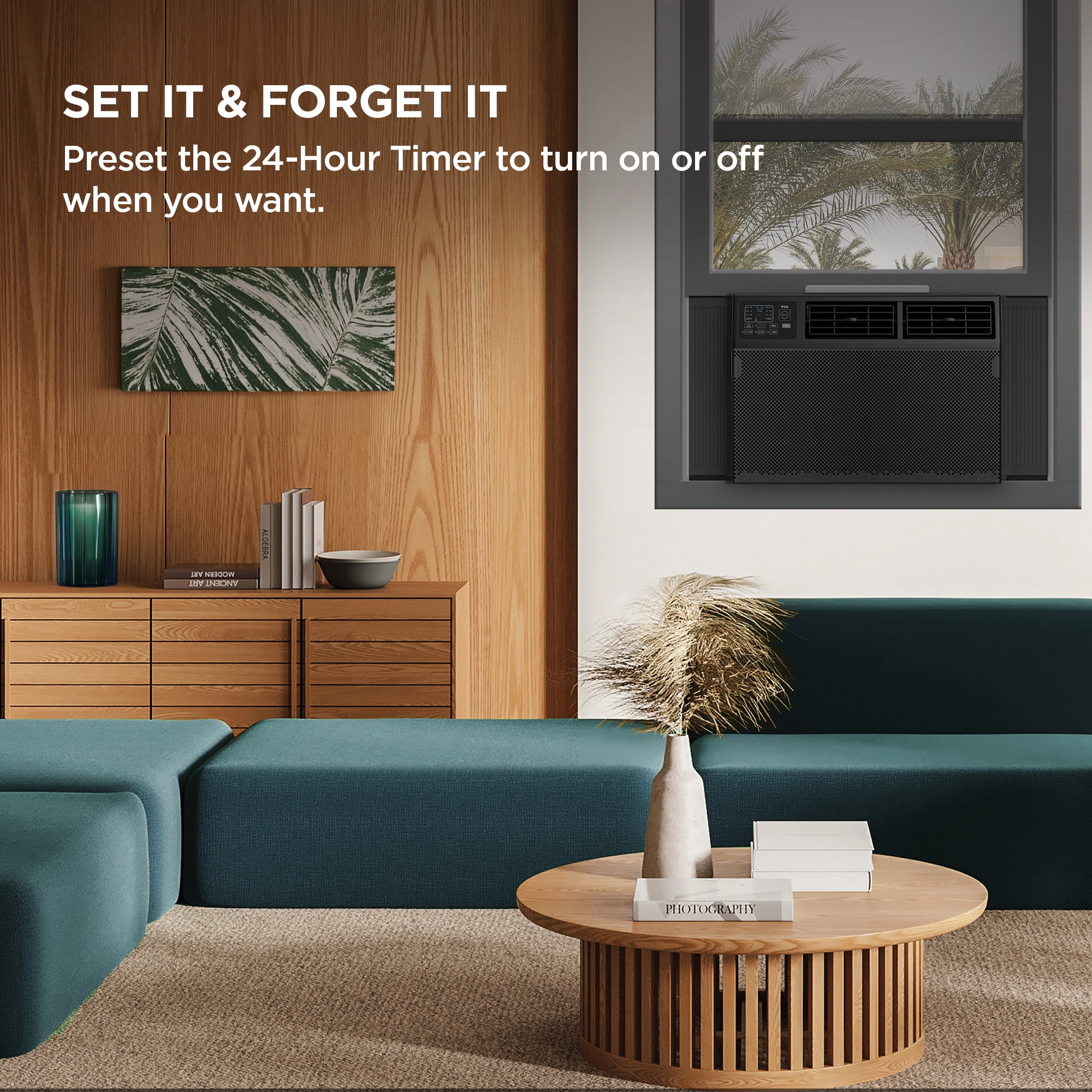 TCL 8,000 BTU Smart Window Air Conditioner (Black) - 3-in-1 AC, Fan & Dehumidifier, App, Voice, & Remote Control, Sleep & Eco Mode, 24-Hour Timer, Washable Filter, Cools up to 250 Sq ft - W8W92-B4