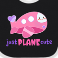 thumbnail image 4 of Inktastic Just Plane Cute Smiling Pink Airplane Boys or Girls Baby Bib, 4 of 4