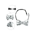 thumbnail image 3 of INSPIRE CHIC Men's Sequin Sparkly Shiny Bowties Reversible Two-Color Pre-tied Bow Ties for Party One Size Silver, 3 of 4