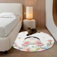thumbnail image 2 of Round Rugs 3.3Ft, Easter Round Area Rug Washable Indoor Throw Carpet, Spring Rabbit Feet Eggs Botanical Blooms Flowers Soft Non Slip Circle Rug for Laundry Room Patio Home Decor Aesthetic, 2 of 8