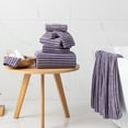 thumbnail image 4 of Green Essen 4 Pack Bath Towel Set Soft Bath Sheet 650 GSM Thick Oversized Bath Shower Towels 35"x70" Absorbent Large Bathroom Towels Quick Dry Microfiber Towels Set for Hotel SPA,Dark Purple, 4 of 7