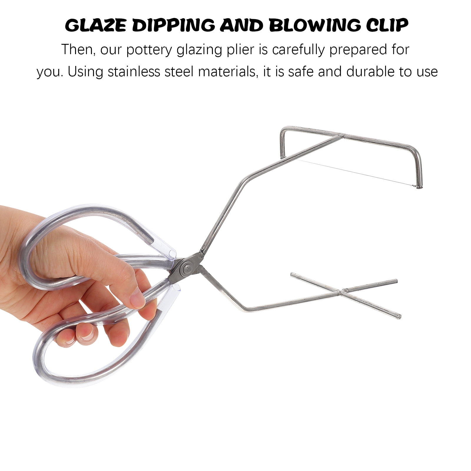 Tersarium Stainless Steel Pottery Glazing Plier DIY Porcelain Caliper DIY Pottery Craft Hand Tool