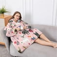 thumbnail image 5 of Oversized Wearable Blanket Hoodie,French Bulldog Dog Pattern with Pioneer Flower Sherpa Blanket Hoodie with Super Pockets,Super Warm Fuzzy Pullover for Women & Men, 5 of 6