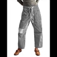 thumbnail image 1 of Jeans para Mujer Y2k con Rayas, Cordón Ajustable, Cintura Alta, Rectos, Pierna , Estilo Boyfriend, Pantalones Vaqueros Mom. Negro M, 1 of 8