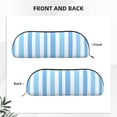 thumbnail image 4 of Leather Semi-Circular Storage Bag 7.5×2.6×1.4in Single Pocket Design Semi-Circular Shape Can Be Used As A Storage Pen Makeup Bag Light Blue Stripe_3, 4 of 7