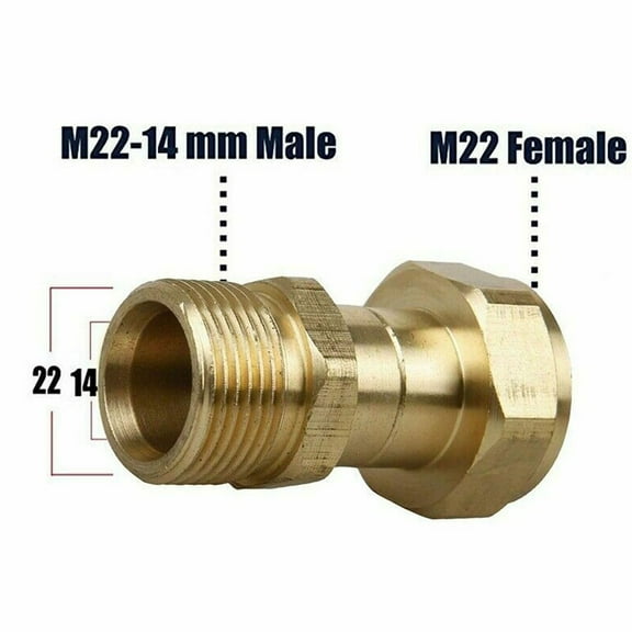 Lanfini M22 14mm Male   M22 Female Pressure Washer Swivel Joint Connector Hose Adapter