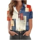 thumbnail image 3 of TaTaai Women's Casual Short Sleeve Button Down Collar Shirt Top Allover Print Loose Fit Summer Blouse Daily Wear Plus Size Gift, 3 of 6