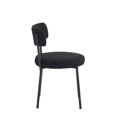 thumbnail image 4 of Mid-Century Modern Dining Chairs Set of 2, Teddy Fabric Upholstered Accent Chair with Curved Back, Metal Frame, Elegant and Comfortable Kitchen Chairs, Black+Black (Chairs Only), 4 of 9
