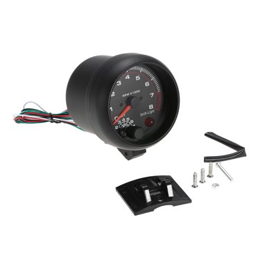 3,75" Voiture Universelle Noir Tachymètre Jauge Blanc Inter Shift Lumière 0-8000 Tr/min