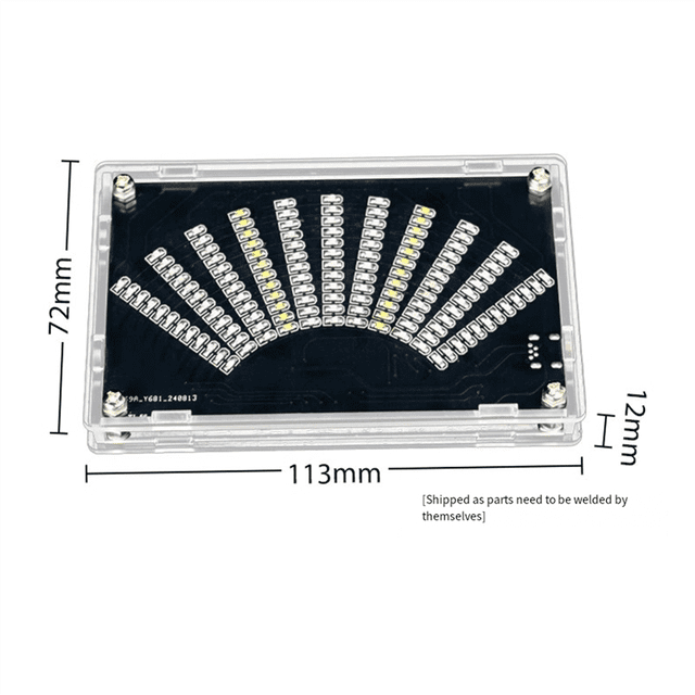 Fan-Shaped LED Music Spectrum Rhythm Light Display DIY Production Kit SMD Component Practice TJ-56-714