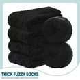 thumbnail image 4 of Fuzzy Socks for Women Cozy Fluffy Slipper Socks Soft Warm Winter Fleece Plush Sleeping Gift Socks, 5 Pairs Black, 4 of 6
