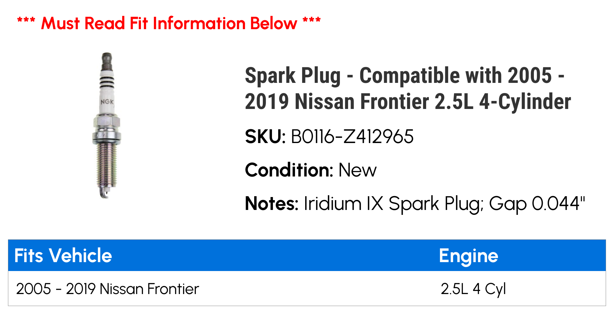 04 Nissan Frontier Spark Plug Gap Sell Cheapest