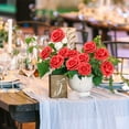 thumbnail image 4 of 25 PCS Red Artificial Flowers Real Looking Faux Foam Fake Roses with Stems for Wedding Decoration Bridal Shower Centerpieces Arrangements Party Tables Decor, 4 of 6