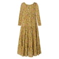 thumbnail image 4 of Babysbule 2022 Robes pour Femmes Liquidation Femmes Grande Taille Décontracté Ample Sans Manches Floral Quotidien Lin Imprimé Longue Robe Maxi, 4 of 7