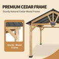 thumbnail image 6 of INTER HUT 13x11 Outdoor Hardtop Wood Gazebo Cedar Framed Permanent Pavilion, 6 of 7