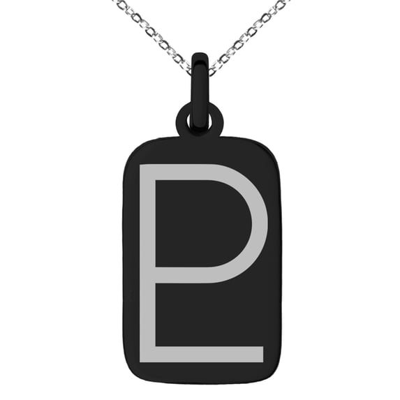 Stainless Steel Solar System Planetary Pluto Engraved Small Rectangle Dog Tag Charm Pendant Necklace