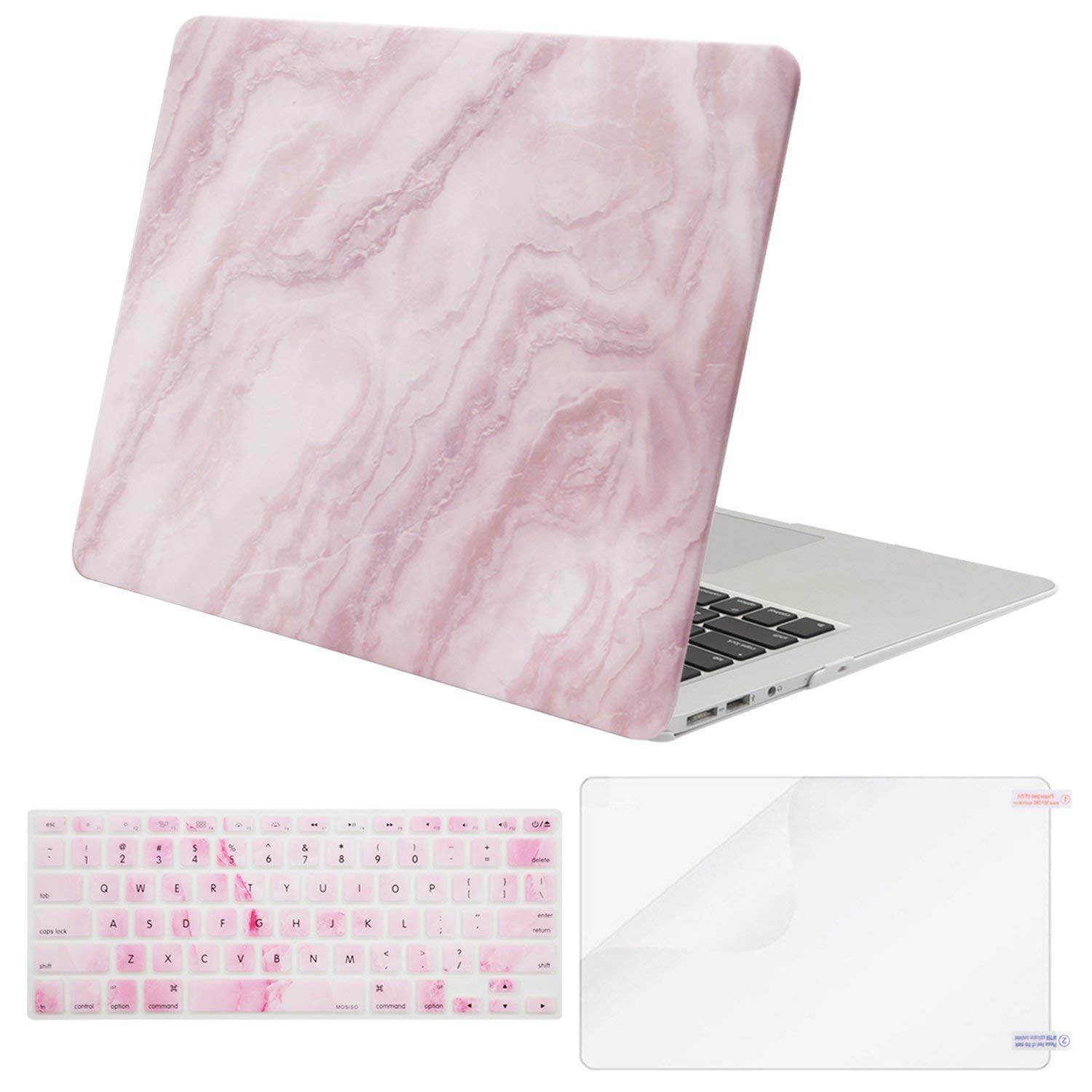 Plastic Pattern Hard Shell Case & Keyboard Cover & Screen Protector Models: A1369 & A1466, Older Version 2010-2017 Release MOSISO Compatible with MacBook Air 13 inch Case Galaxy Marble