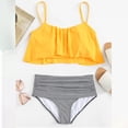 thumbnail image 2 of Mujeres que imprimen traje de baño pequeño de color sólido fresco Split Bikini Set traje de baño Fridja nalpqowj21889, 2 of 6