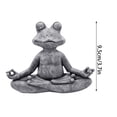 thumbnail image 3 of Farmhouse Outdoor decor, 10X9 in, Cross Legged Meditating Frog, Outdoor Yard decor, Gray Stone, 1 Pc, 3 of 7