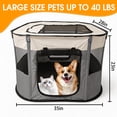 thumbnail image 2 of Portable Pet Playpen for Dog Cats Rabbits, Pop Up Dog Kennel with Removable Zipper Top, Indoor Outdoor Dog Crate with Carrying Case for Camping Travel (L, Grey), 2 of 8