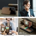 thumbnail image 4 of Mantto Case for Samsung Galaxy A52 4G/5G with Card Holder, Retro PU Leather RFID Blocking Credit Card Slots Double Magnetic Clasp Flip Kickstand Shockproof Phone Cover for Galaxy A52 4G/5G,Brown, 4 of 9