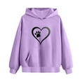 thumbnail image 5 of ATOGUTA Kids Sweatshirts Girls Long Sleeve Pullover Top Hoodie Kids Fall Winter Sweatshirts Size 5T-15, Purple, 5 of 6