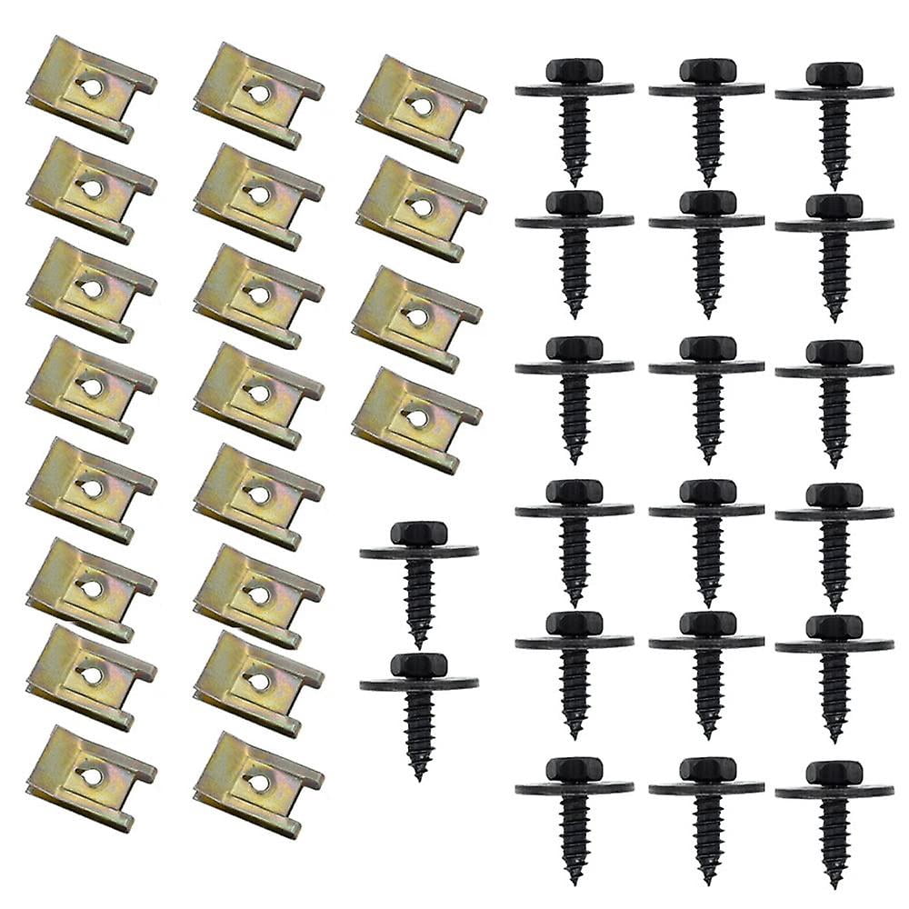 70 Pcs U Clips De Fixation Voiture, M4 M5 M6 Auto Kit De Clip à Vis