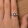 thumbnail image 4 of genuine natural garnet ring oval cut wedding ring solid sterling silver January birthstone, 4 of 4