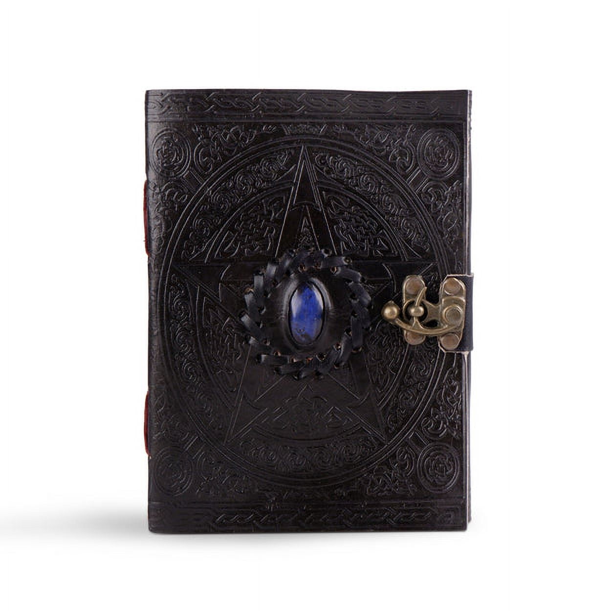 Lapis Lazuli Embossed Vintage Leather Black Journal, Leather Sketchbook, Drawings Journal, Great Gift