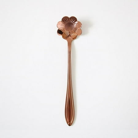 

Promotion!Japanese Style Stainless Steel Solid Color Coffee Spoon Flower Stirring Spoon