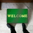 thumbnail image 3 of Coolnut Doormat Yellow Welcome on Green Lightweight Non Slip Indoor Outdoor Entryway Rugs Floor Mat for Bathroom Kitchen Entrance 31x20in, 3 of 6