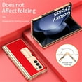 thumbnail image 5 of ELEHOLD Luxury Plating Case for Samsung Galaxy Z Fold 5 2023 Lychee Pattern Case Tempered Glass Screen Protector Hinge Protection Pen Slot with Stylus Shockproof Case for Samsung Z Fold 5,Red, 5 of 8