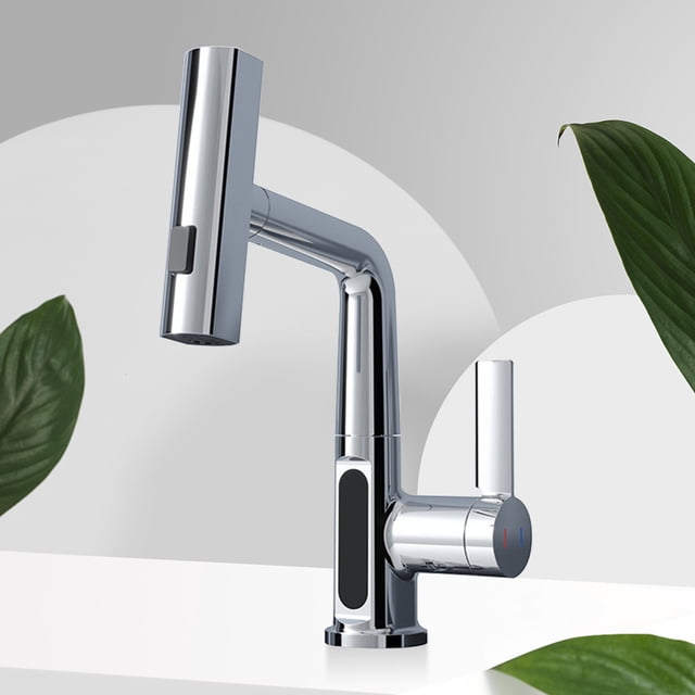 Mezclador de agua fría y caliente con rociador extraíble grifo para lavabo grifo para fregadero de cocina