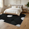 thumbnail image 3 of ODIKA Cd Vinyl Vintage Tonearm Motif Bordered Grooves Shaped Disc Record Refined Foldable Easy Care for Queen Size Bedroom, Under Bed, Master Suite, 3 of 7