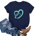 thumbnail image 1 of Womens Fashion Print Short Sleeve Out Blouse Funny Round Neck T-Shirt Tops, 1 of 3