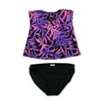 thumbnail image 2 of Island Escape Womens Tropical Pant 2 Piece Bandini, Purple, 6, 2 of 2