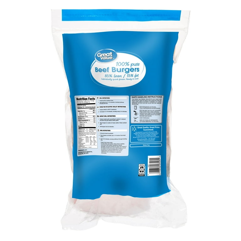 Calories In Great Value Beef Patties 80/20 And Nutrition, 42 OFF