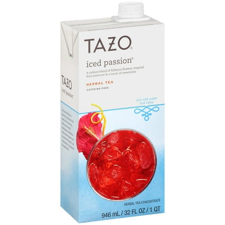 (2 Boxes) Tazo Herbal Tea Concentrate, Iced Passion, 32 Fl (Best Tea For Iced Tea)