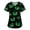 Green #009, variant on Halloween Scrub Tops Women Plus Size Funny V Neck Horror Bat Printed Scrubs Spooky Short Sleeve Scrub Shirts Nursing Workwear Medical Nurse Uniform with Pockets, XL