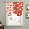 thumbnail image 2 of Japanese Rabbits Balloon Curtains for Bedroom/Front Door/Bathroom, Vintage Orange Red Plaid Farmhouse Tie Up Curtains 63 Inch Length Light Filtering Kitchen Curtains Shades for Windows 46"x63", 2 of 8