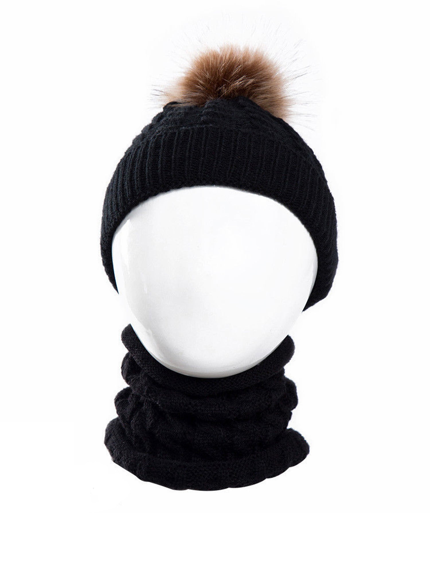 Details about   Toddler Kids Winter Ski Cap Baby Boy Girl Warm Knit Beanie Hat Circle Scarf Caps 