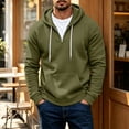 thumbnail image 7 of Men's Quarter Zip Hoodie Oversized Lightweight Drawstring Pullover Hooded Sweatshirt with Kangaroo Pocket for Fall Winter, 7 of 7