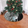 thumbnail image 2 of FMSHPON Fractal Design of a Wolf Xmas Christmas Tree Skirt Stand Mat for Holiday Party Decoration Indoor Outdoor 48 inches, 2 of 3