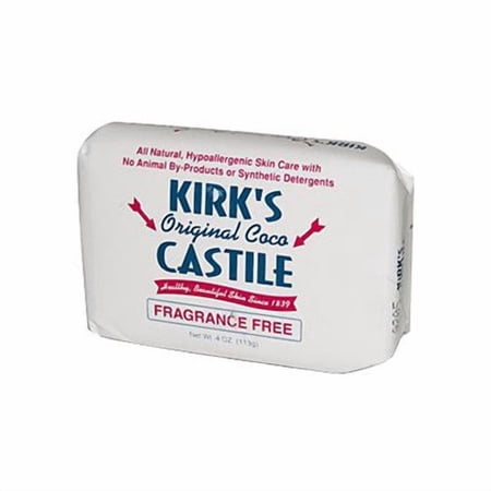 Kirk s Coco Castile Bar Soap  Fragrance Free 4 Ounce