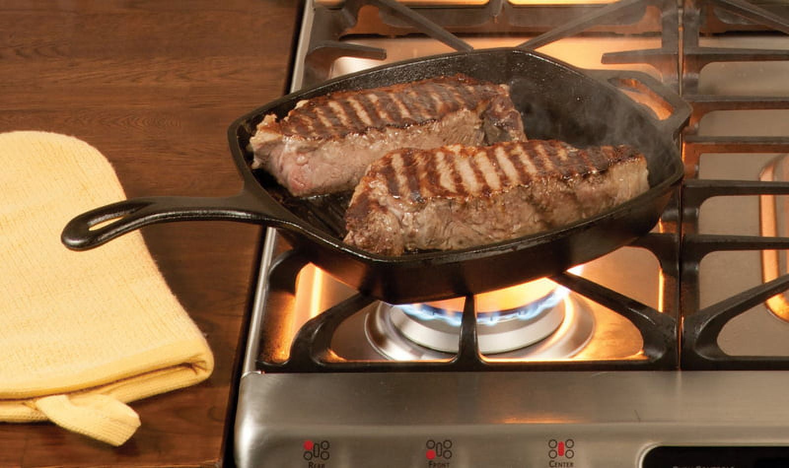 Lodge Cast Iron Wildlife Series 10.5" Grill Pan Fish Scene, L8SGPWLFI, Black